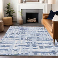 Addison Rugs Chantille Indoor/Outdoor Transitional Stripes Black Machine Washable Rectangle Rug, 10' x 14'