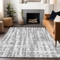 Addison Rugs Chantille Indoor/Outdoor Transitional Stripes Black Machine Washable Rectangle Rug, 10' x 14'