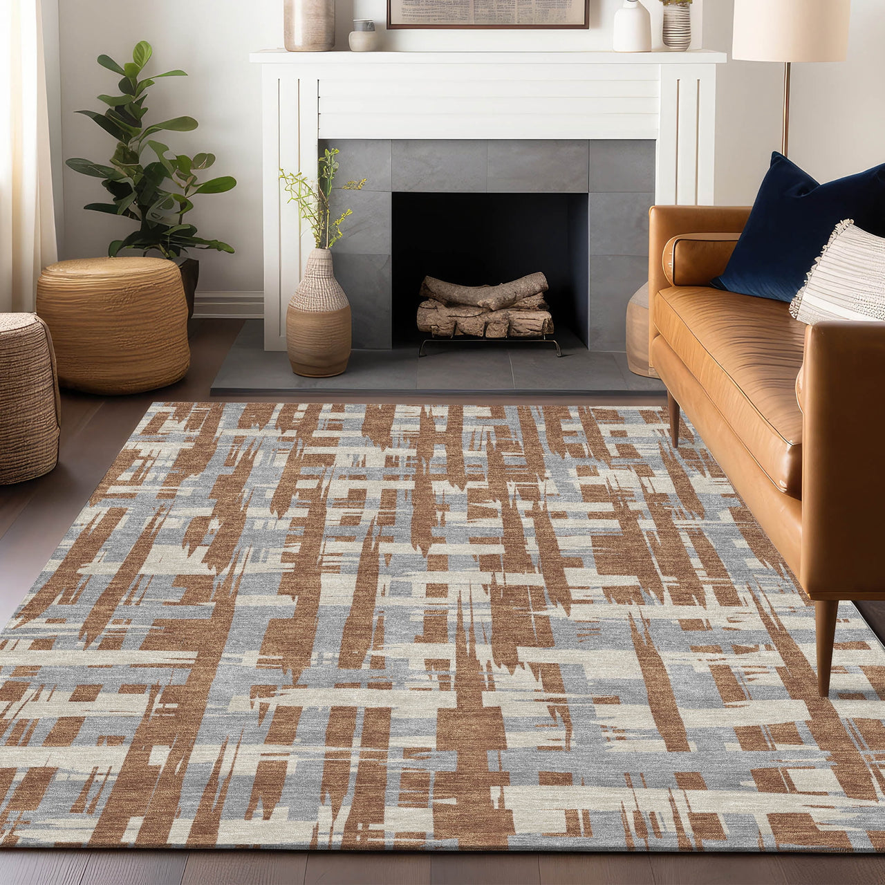 Addison Rugs Chantille Indoor/Outdoor Transitional Stripes Black Machine Washable Rectangle Rug, 10' x 14'