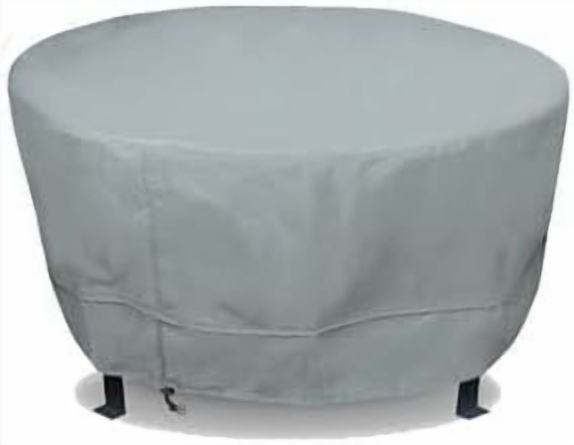 Eevelle Meridian Patio Round Table Cover with Marine Grade Fabric - Waterproof Outdoor Firepit Cover - Furniture Set Covers for Dining Table - Easy to Install -  25.5"H x 54"D, Silver