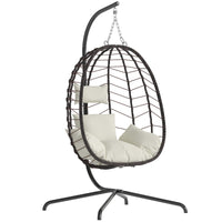 Egg Chair with Stand, Patio Wicker Bifanuo Hanging Chair, Hammock Swing Chair, 350LBS Capacity for Bedroom, Balcony, Garden