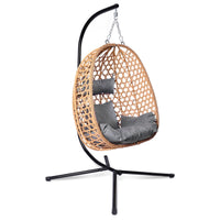 Egg Chair with Stand, Patio Wicker Bifanuo Hanging Chair, Hammock Swing Chair, 350LBS Capacity for Bedroom, Balcony, Garden
