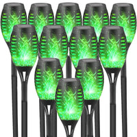 CATGOOD Waterproof LED Flickering Flame Solar Lights, Blue (12 Pack)