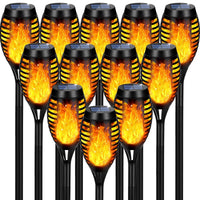 CATGOOD Waterproof LED Flickering Flame Solar Lights, Blue (12 Pack)