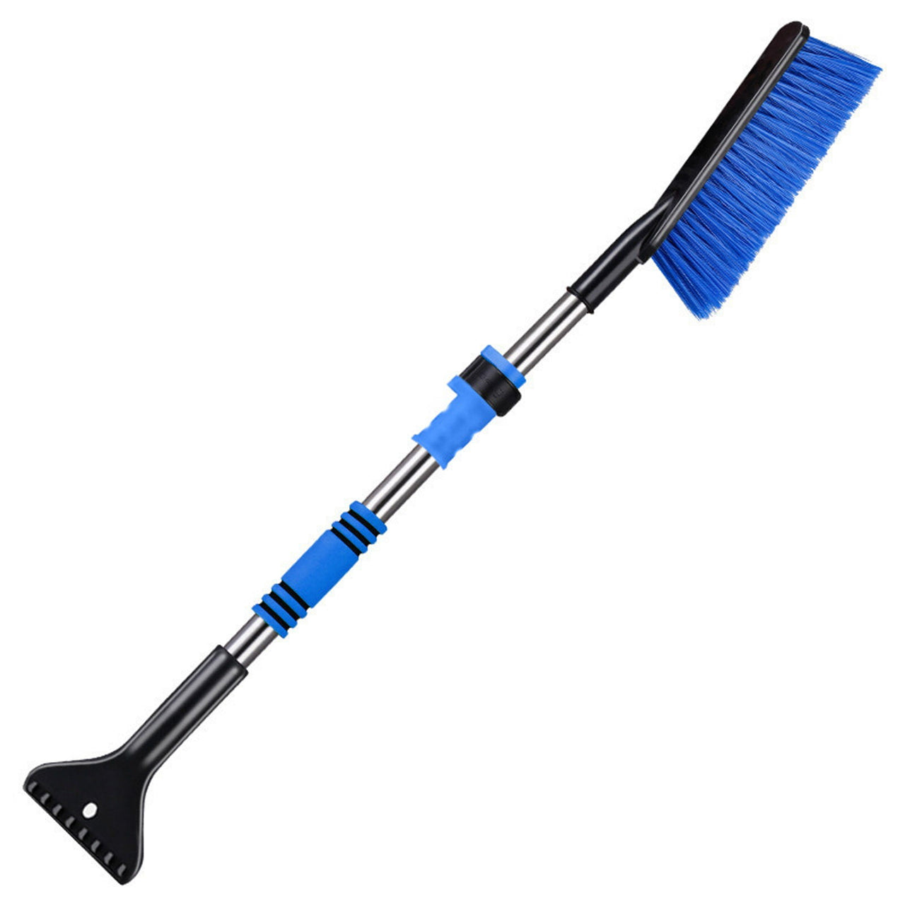 Emdiqzs Car Snow Brush and Scraper Set Telescoping Detachable Winter Tool for Windshield and Vehicle Snow Removal Blue & Yellow