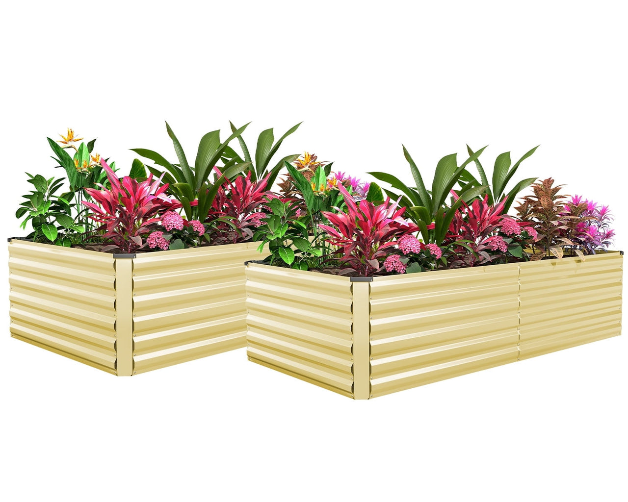Outdoor Metal Raised Garden Bed,8x4x2ft Planter Box for Vegetables,Flowers,Herbs w/478 Gallon Capacity,Black