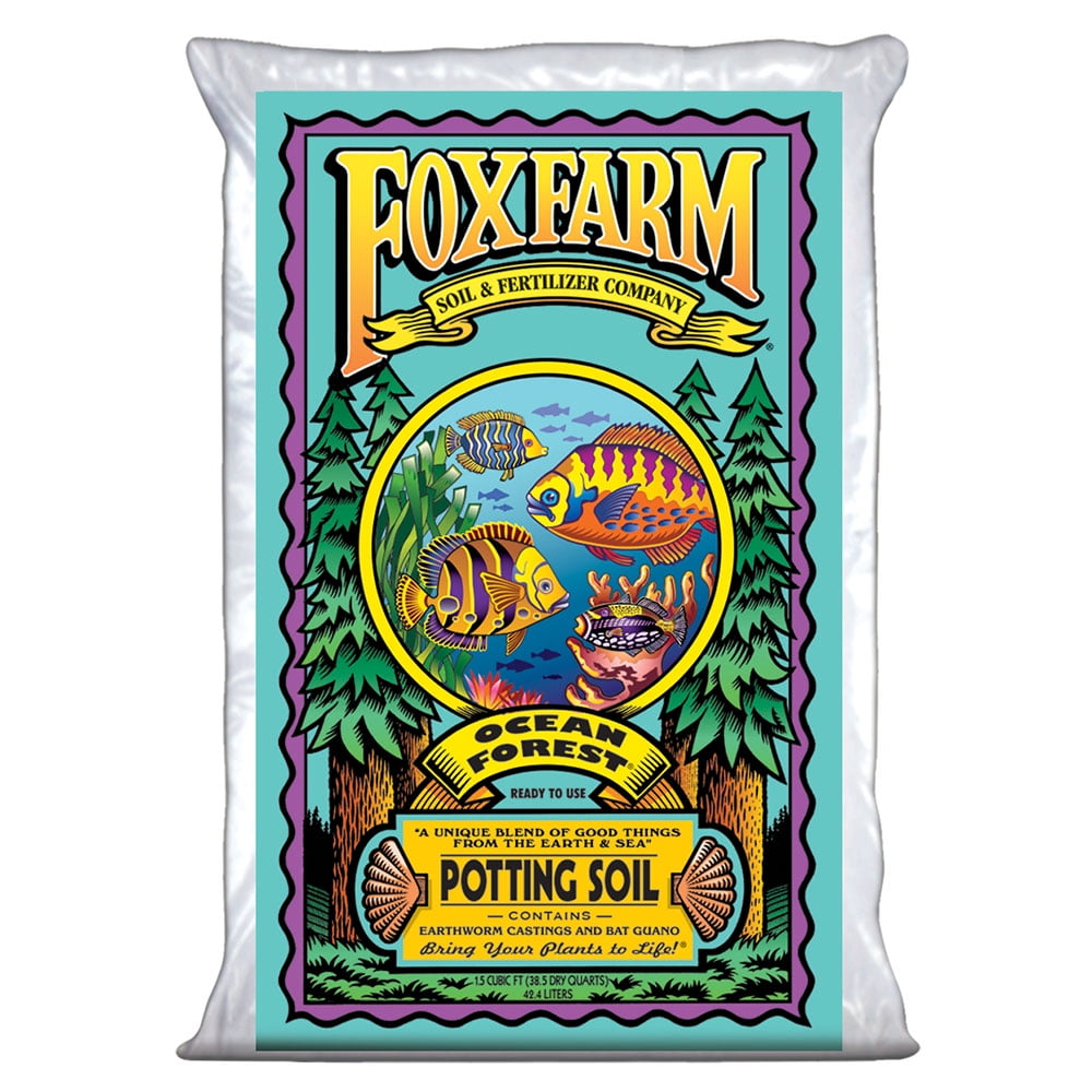 FoxFarm FX14000 Ocean Forest Plant Garden Potting Soil Mix 6.3-6.8 pH, 34 Pounds