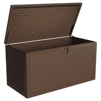 Gaderth 150 Gal Deck Box, Weather-Resistant Outdoor Storage Box with Lid, Weatherproof & Lockable Outdoor Storage Bin, Lockable Storage Bin with Built-in Handle for Patio