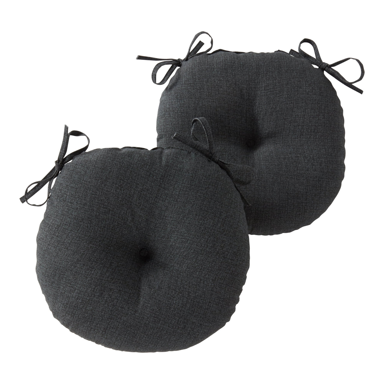 Greendale Home Fashions Heather Gray 15 in. Round Outdoor Reversible Bistro Seat Cushion (Set of 2)