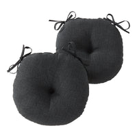 Greendale Home Fashions Heather Gray 15 in. Round Outdoor Reversible Bistro Seat Cushion (Set of 2)