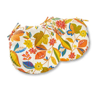 Greendale Home Fashions Heather Gray 15 in. Round Outdoor Reversible Bistro Seat Cushion (Set of 2)