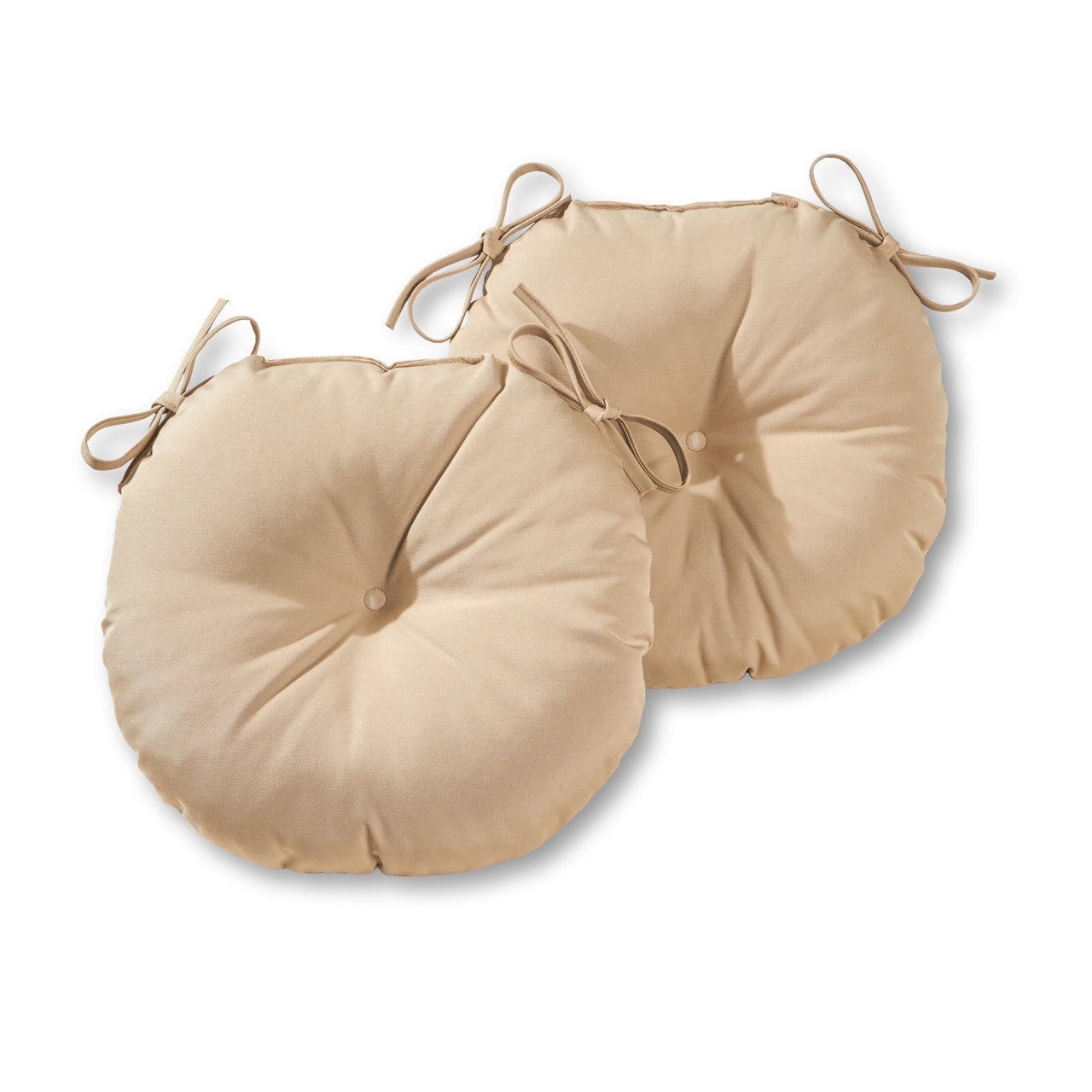 Greendale Home Fashions Heather Gray 15 in. Round Outdoor Reversible Bistro Seat Cushion (Set of 2)