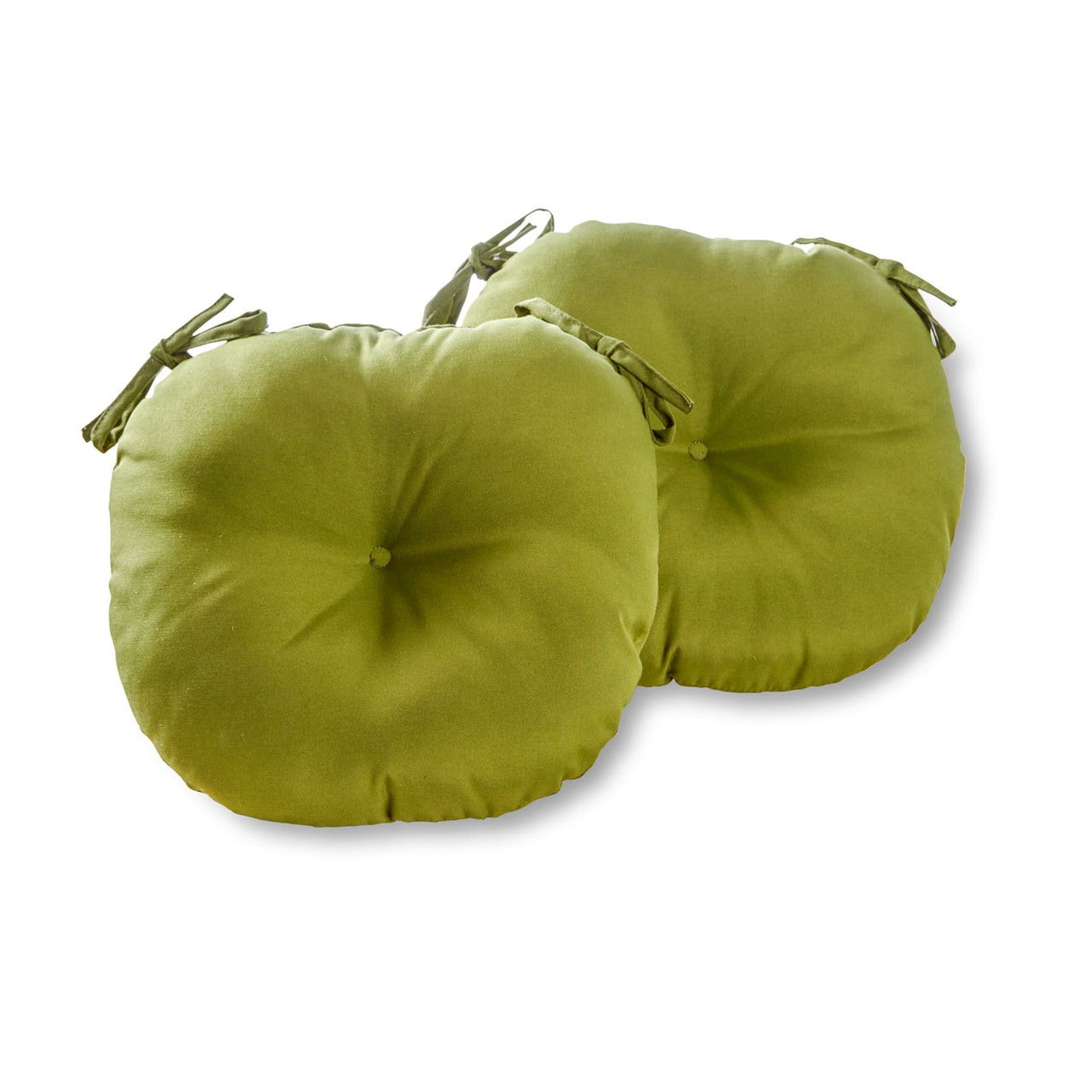 Greendale Home Fashions Heather Gray 15 in. Round Outdoor Reversible Bistro Seat Cushion (Set of 2)