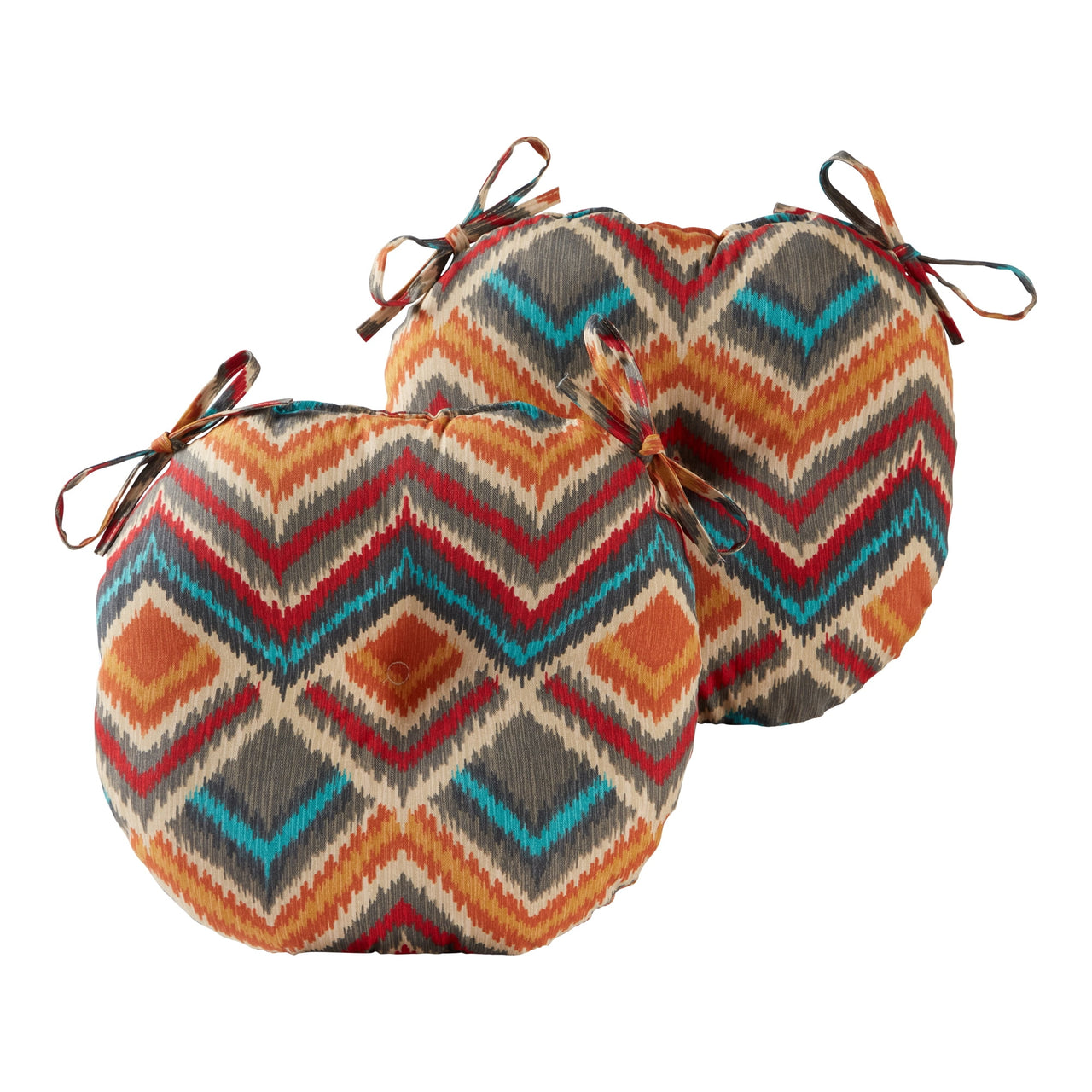 Greendale Home Fashions Heather Gray 15 in. Round Outdoor Reversible Bistro Seat Cushion (Set of 2)