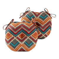 Greendale Home Fashions Heather Gray 15 in. Round Outdoor Reversible Bistro Seat Cushion (Set of 2)