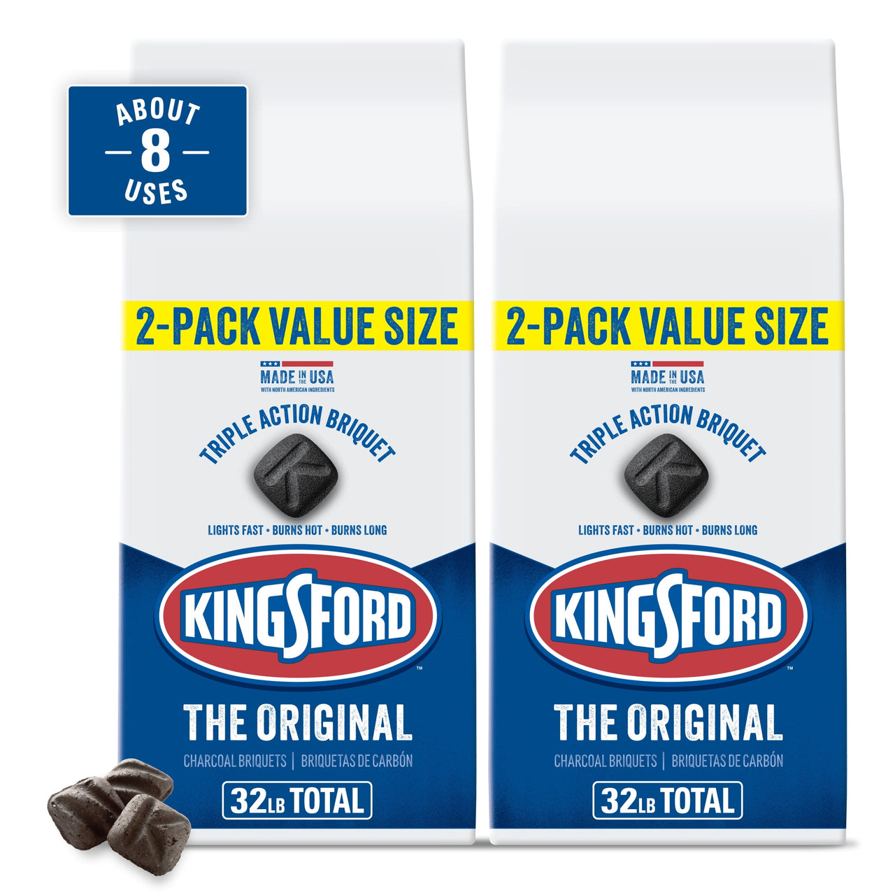 Kingsford Original Charcoal Briquettes, 16 lbs Each 2-Pack Value Size
