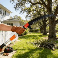 Ktaxon 26FT Manual Pole Saw, Telescoping Tree Trimmer with Carbon Steel Blade, Ladder-Free Pruning, Orange
