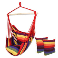 Ktaxon Chair Hanging Rope Swing Hammock Outdoor Porch Patio Yard Seat with Two Pillows