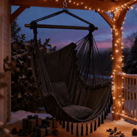 Ktaxon Hammock Chair Hanging Rope Swing Seat with 2 Cushions Perfect for Indoor Outdoor-Gray