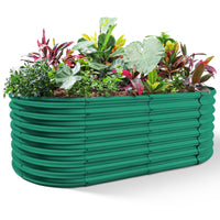 Land Guard 8x4x2ft Raised Rectangle Garden Beds Outdoor,Galvanized Metal Planter Box for Vegetables,Starlight Silver