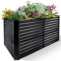 Land Guard 8x4x2ft Raised Rectangle Garden Beds Outdoor,Galvanized Metal Planter Box for Vegetables,Starlight Silver