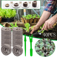 Luxcidy 40 Pcs Peat Pellet - 30mm Plant Pallet Seedling Soil Block, Plant Starting Plugs Peat Pellets Bulk for Plant Starter Pellet, Transplanting Growing Garden Flower Vegetables