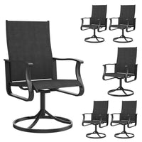 MRUAKA Patio Swivel Chairs Set of 2, Outdoor Dining Chairs Mid Back All Weather Breathable Textilene Outdoor Swivel Chairs with Metal Rocking Frame for Lawn Garden Backyard Deck, Khaki