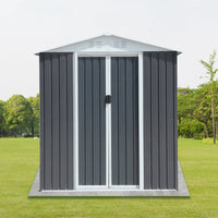Metal Outdoor Storage Shed, 6FTx4FT Garden Shed with Aluminum Alloy Frame, Waterproof Tool Shed With Sliding Door For Backyard Patio Lawn
