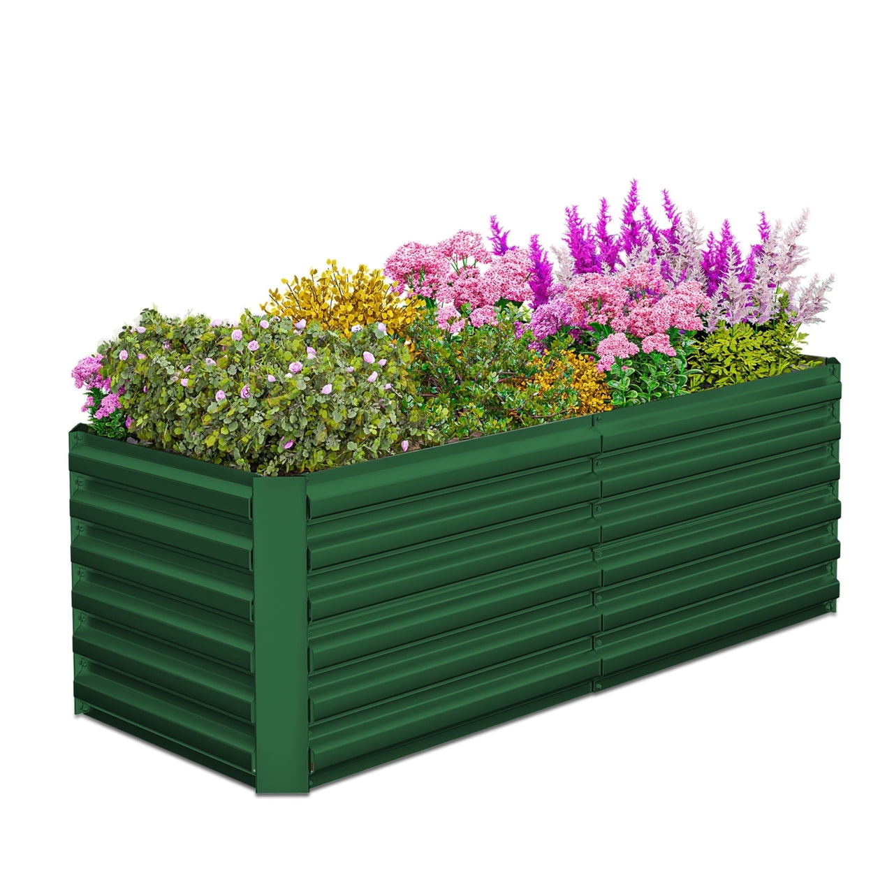 Outdoor Metal Raised Garden Bed,8x4x2ft Planter Box for Vegetables,Flowers,Herbs w/478 Gallon Capacity,Black