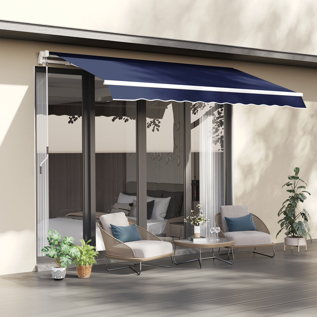 Outsunny 10'x8' Awning Door Canopy Back Outdoor Sun Rain Shade Shelter Cover