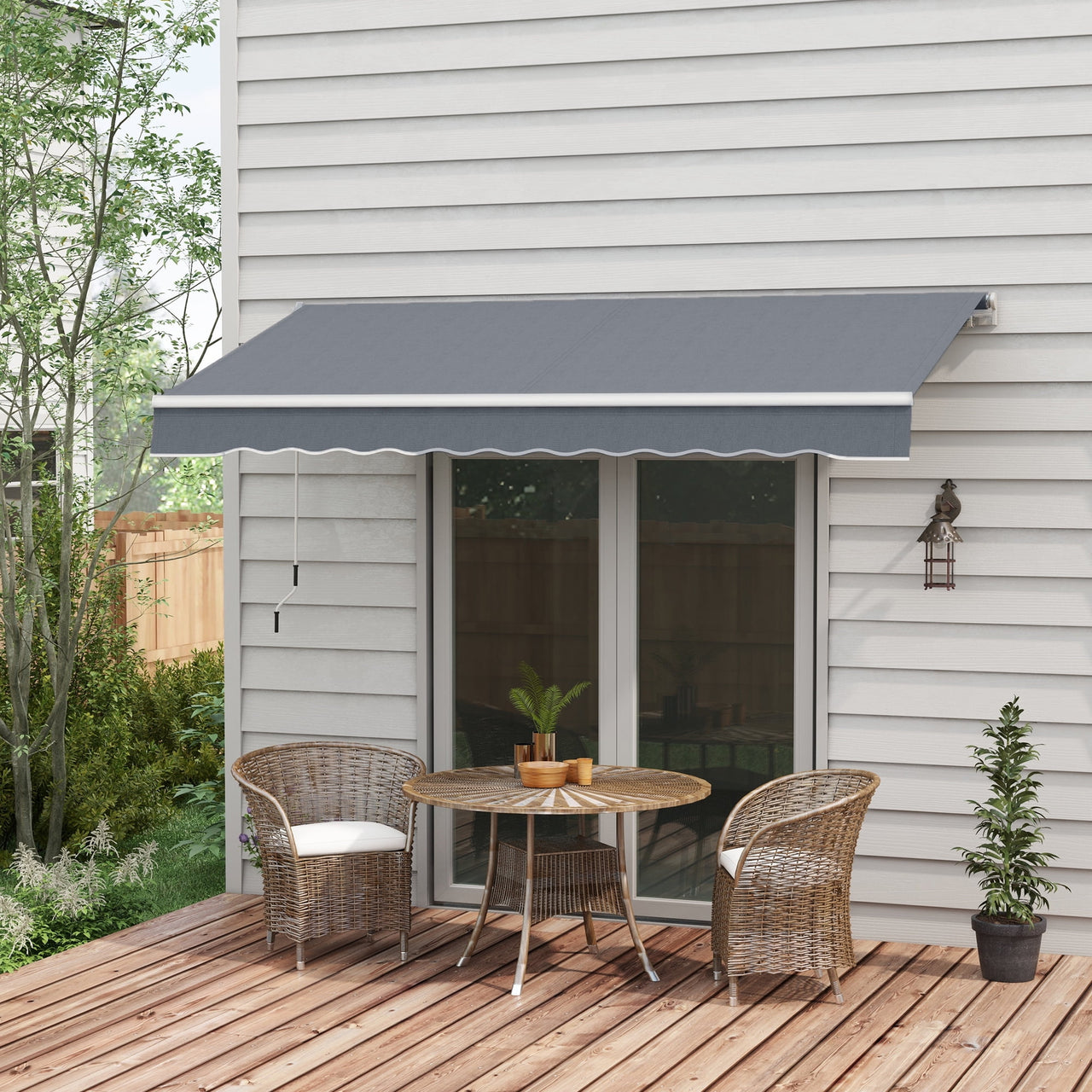 Outsunny 10'x8' Awning Door Canopy Back Outdoor Sun Rain Shade Shelter Cover