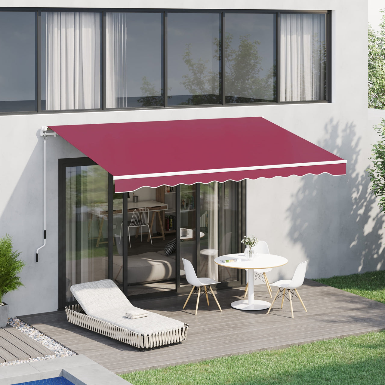 Outsunny 10'x8' Awning Door Canopy Back Outdoor Sun Rain Shade Shelter Cover