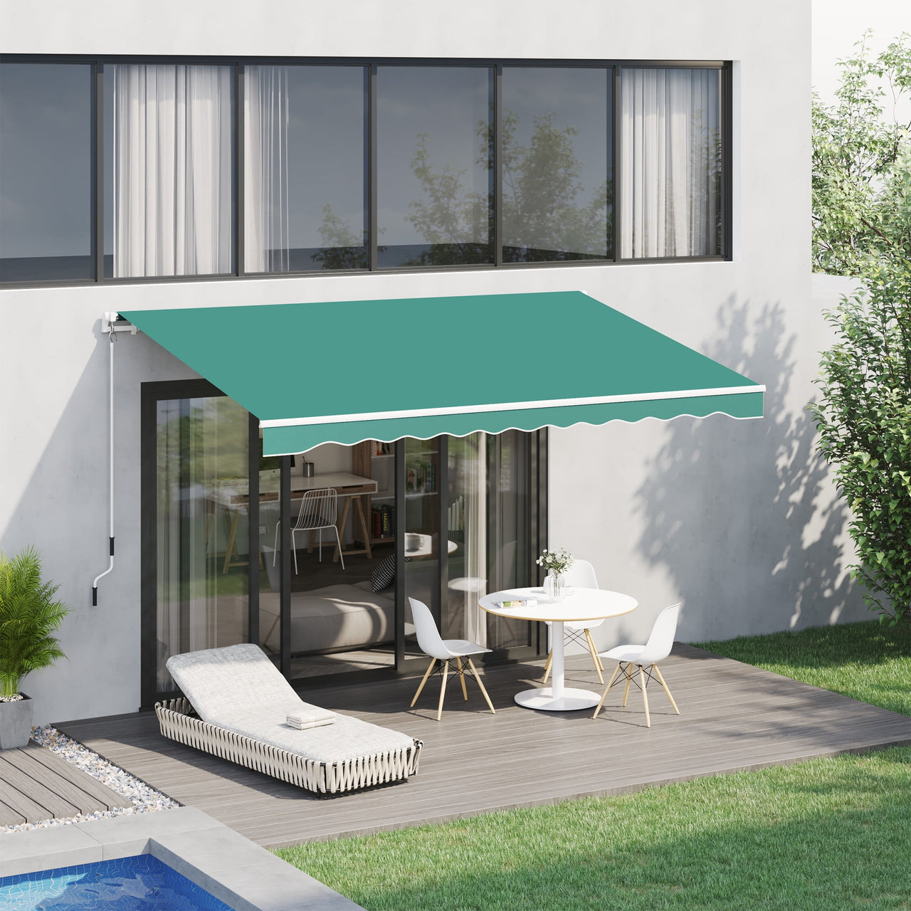 Outsunny 10'x8' Awning Door Canopy Back Outdoor Sun Rain Shade Shelter Cover
