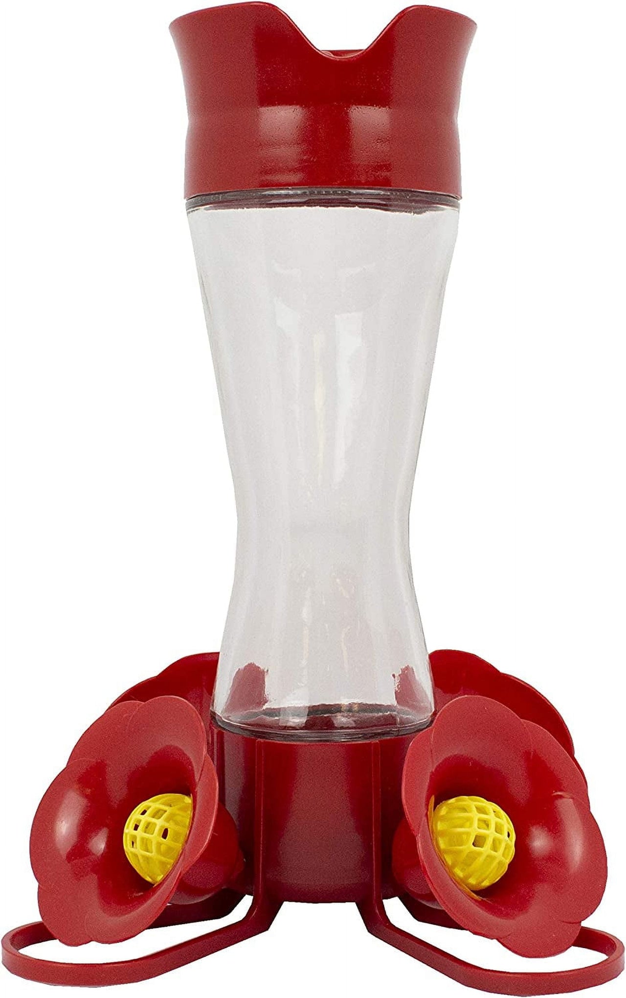 Perky-Pet Pinch-Waist Glass Hummingbird Feeder 8 oz Capacity, Red