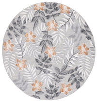 SAFAVIEH Cabana Blazhe Botanical Indoor/Outdoor Area Rug, Grey/Ivory, 5'1
