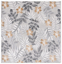 SAFAVIEH Cabana Blazhe Botanical Indoor/Outdoor Area Rug, Grey/Ivory, 5'1