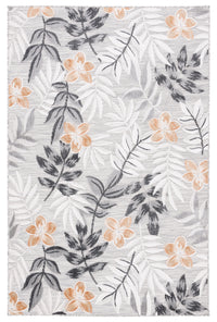 SAFAVIEH Cabana Blazhe Botanical Indoor/Outdoor Area Rug, Grey/Ivory, 5'1