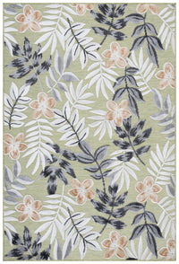 SAFAVIEH Cabana Blazhe Botanical Indoor/Outdoor Area Rug, Grey/Ivory, 5'1