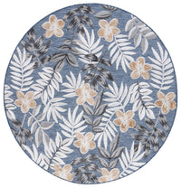 SAFAVIEH Cabana Blazhe Botanical Indoor/Outdoor Area Rug, Grey/Ivory, 5'1