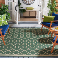 Safavieh Courtyard Alina Geometric Quatrefoil Indoor/Outdoor Area Rug, Black/Beige, 5'3