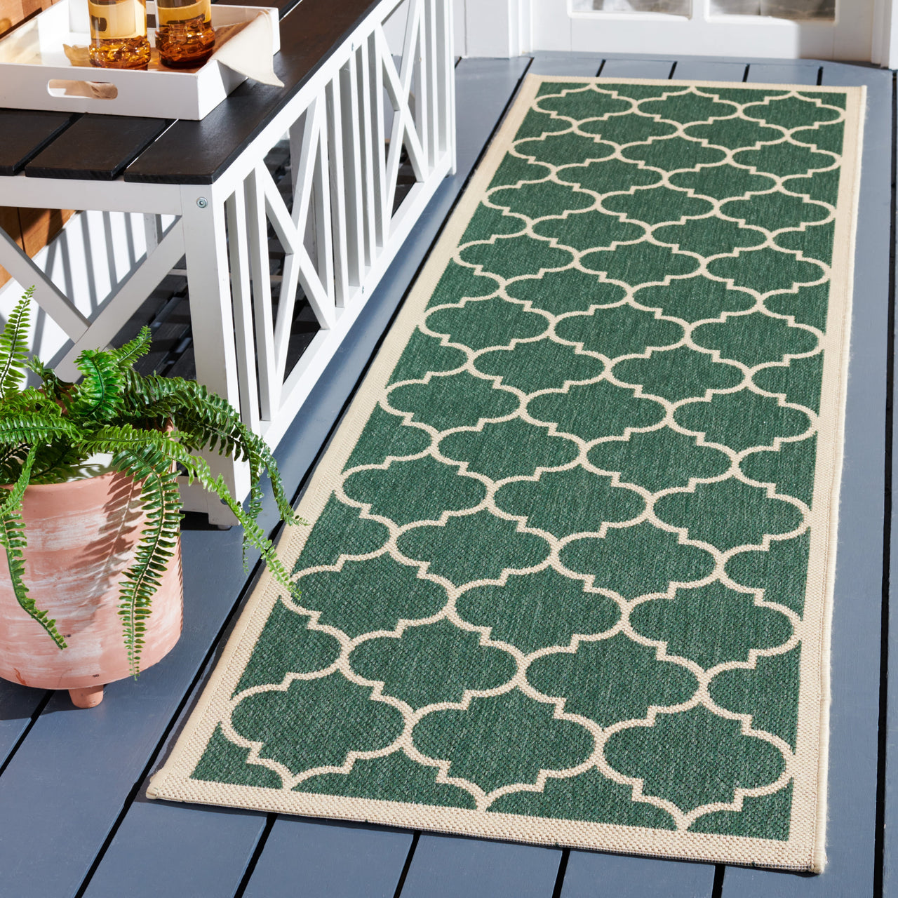 Safavieh Courtyard Alyssa Geometric Indoor/Outdoor Area Rug, Brown/Bone, 5'3" x 7'7"