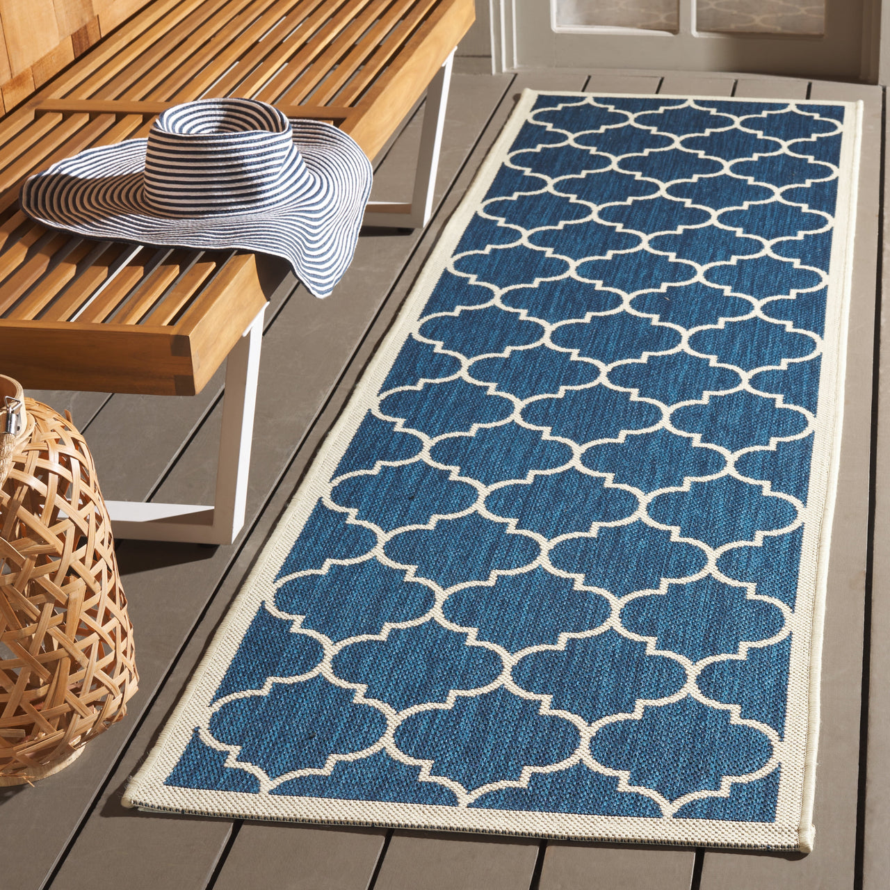Safavieh Courtyard Alyssa Geometric Indoor/Outdoor Area Rug, Brown/Bone, 5'3" x 7'7"