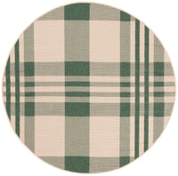 SAFAVIEH Courtyard Benjamin Plaid Indoor/Outdoor Area Rug, Black/Bone, 8' x 11'
