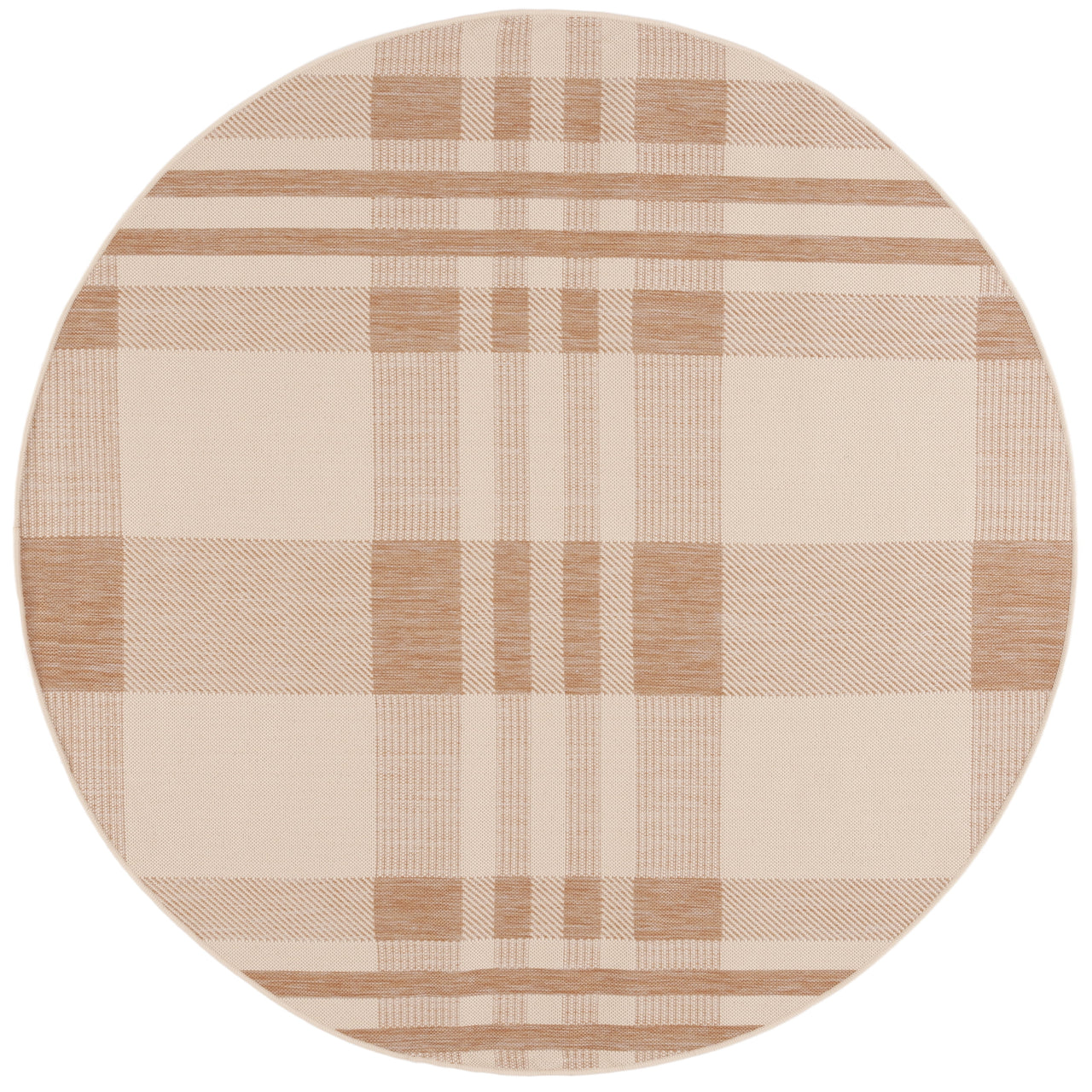 SAFAVIEH Courtyard Benjamin Plaid Indoor/Outdoor Area Rug, Black/Bone, 8' x 11'