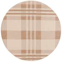 SAFAVIEH Courtyard Benjamin Plaid Indoor/Outdoor Area Rug, Black/Bone, 8' x 11'