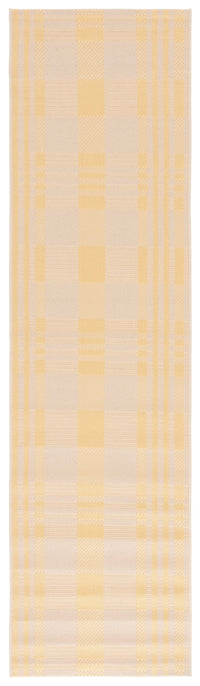 SAFAVIEH Courtyard Benjamin Plaid Indoor/Outdoor Area Rug, Black/Bone, 8' x 11'