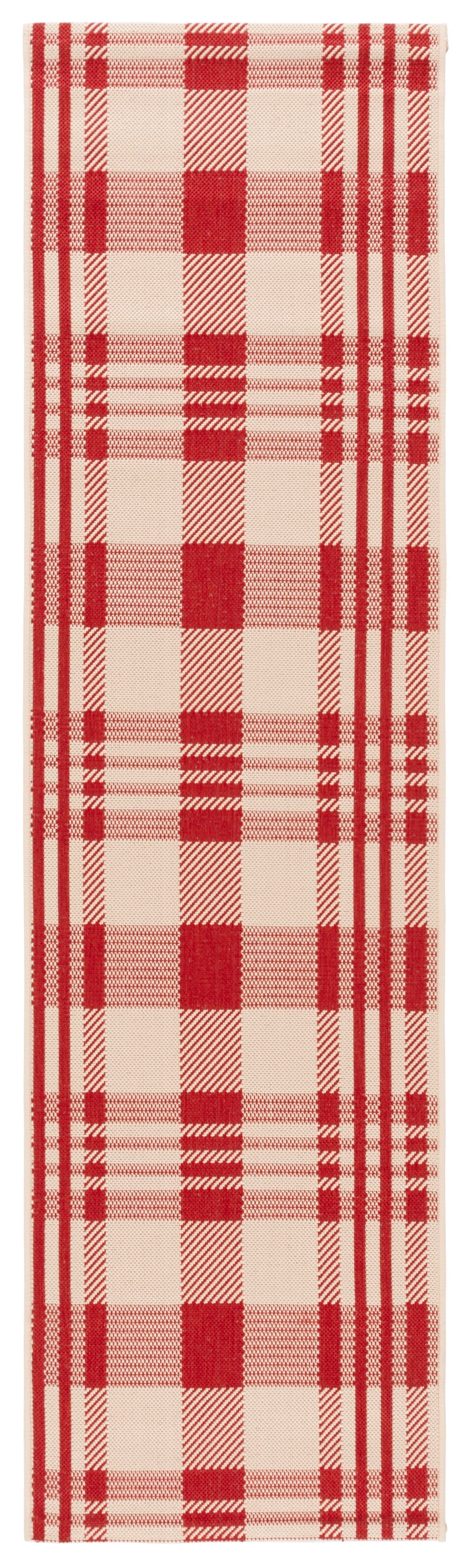 SAFAVIEH Courtyard Benjamin Plaid Indoor/Outdoor Area Rug, Black/Bone, 8' x 11'