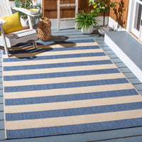 Safavieh Courtyard Ermintrude Striped Indoor/Outdoor Area Rug, Beige/Sage Green, 5'3