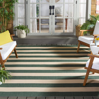 Safavieh Courtyard Ermintrude Striped Indoor/Outdoor Area Rug, Beige/Sage Green, 5'3