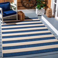 Safavieh Courtyard Ermintrude Striped Indoor/Outdoor Area Rug, Beige/Sage Green, 5'3
